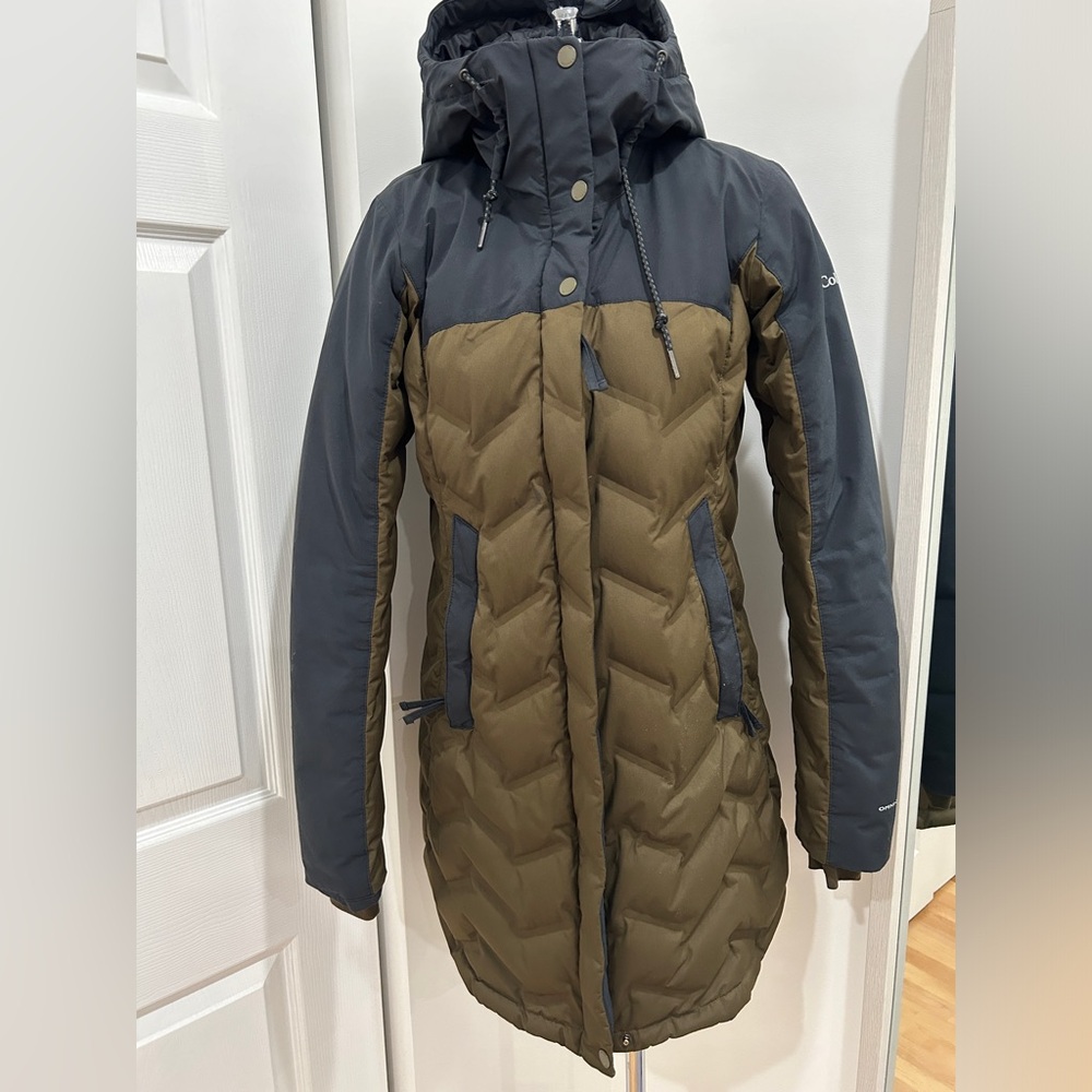 Columbia Mountain Croo Long Down Colorblock Jacket Size Small - Picture 3 of 7